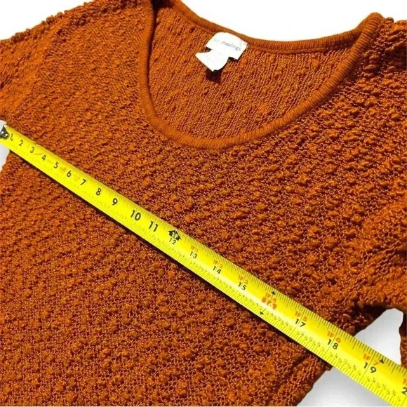 Soft Surroundings Burnt Orange 3/4 Sleeve Relaxed Fit Long Sweater or Minidress - Picture 13 of 14